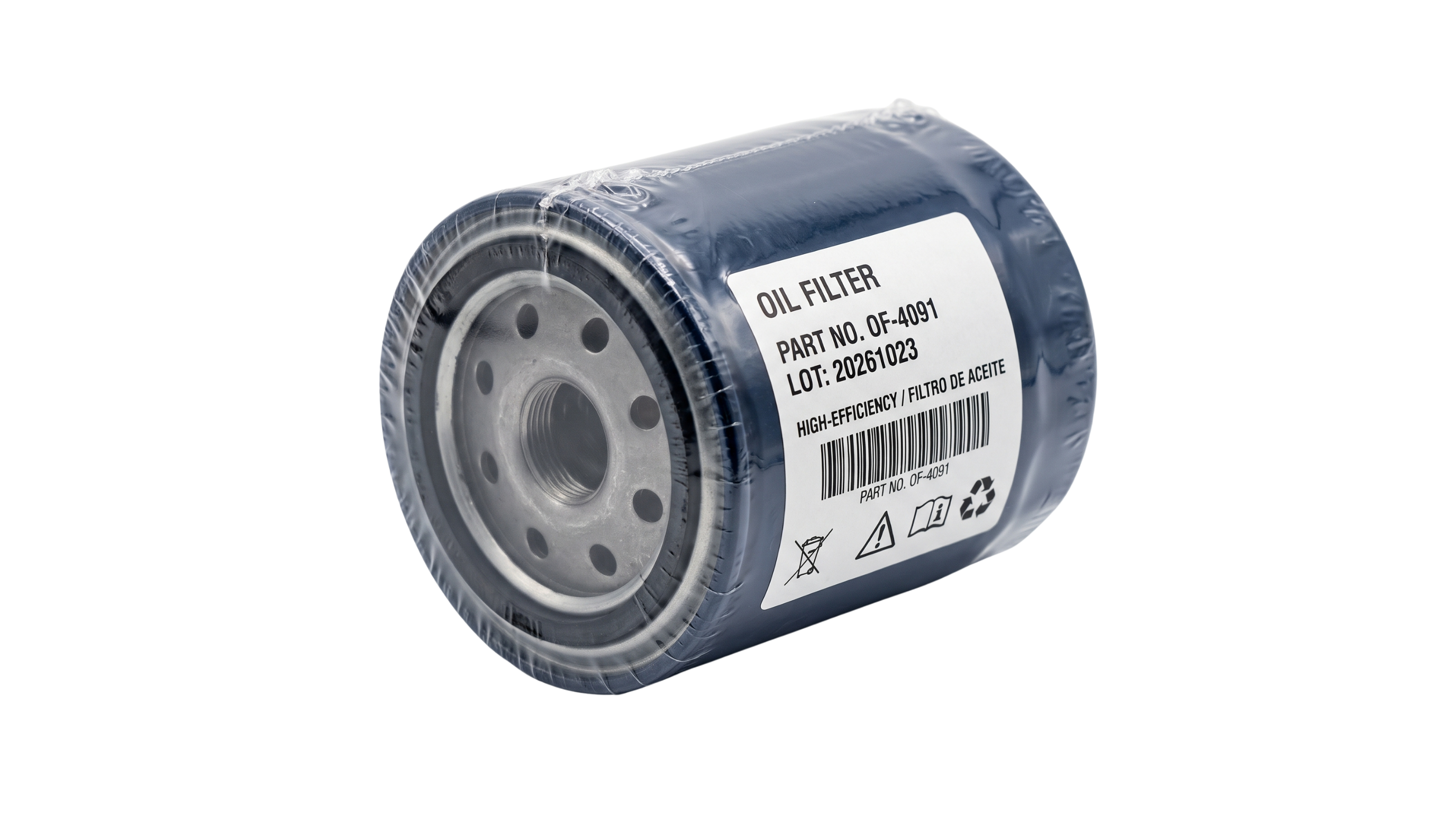 Automotive filter wrapped in Plexpack packaging