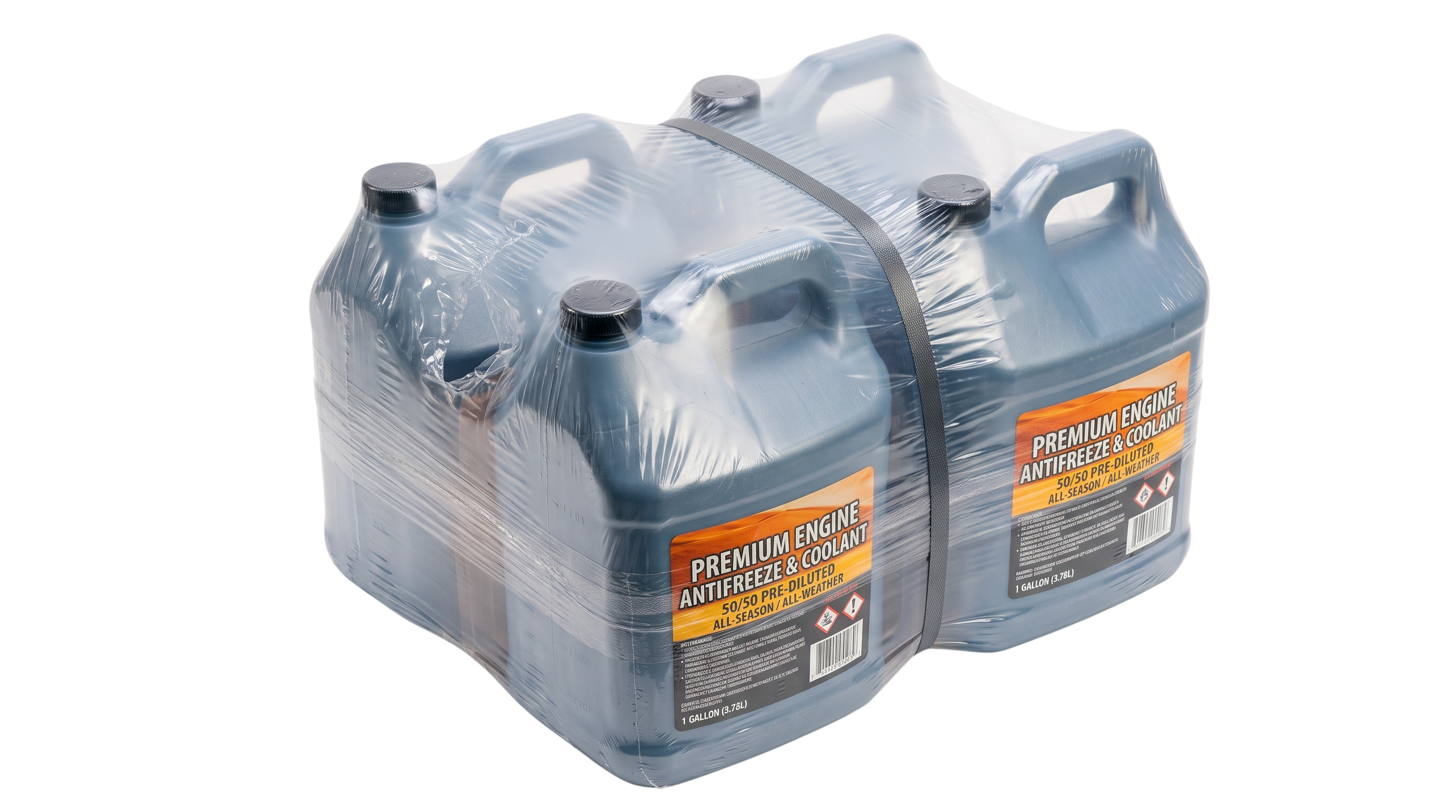 Automotive fluids shrink wrap packaging by Plexpack equipment