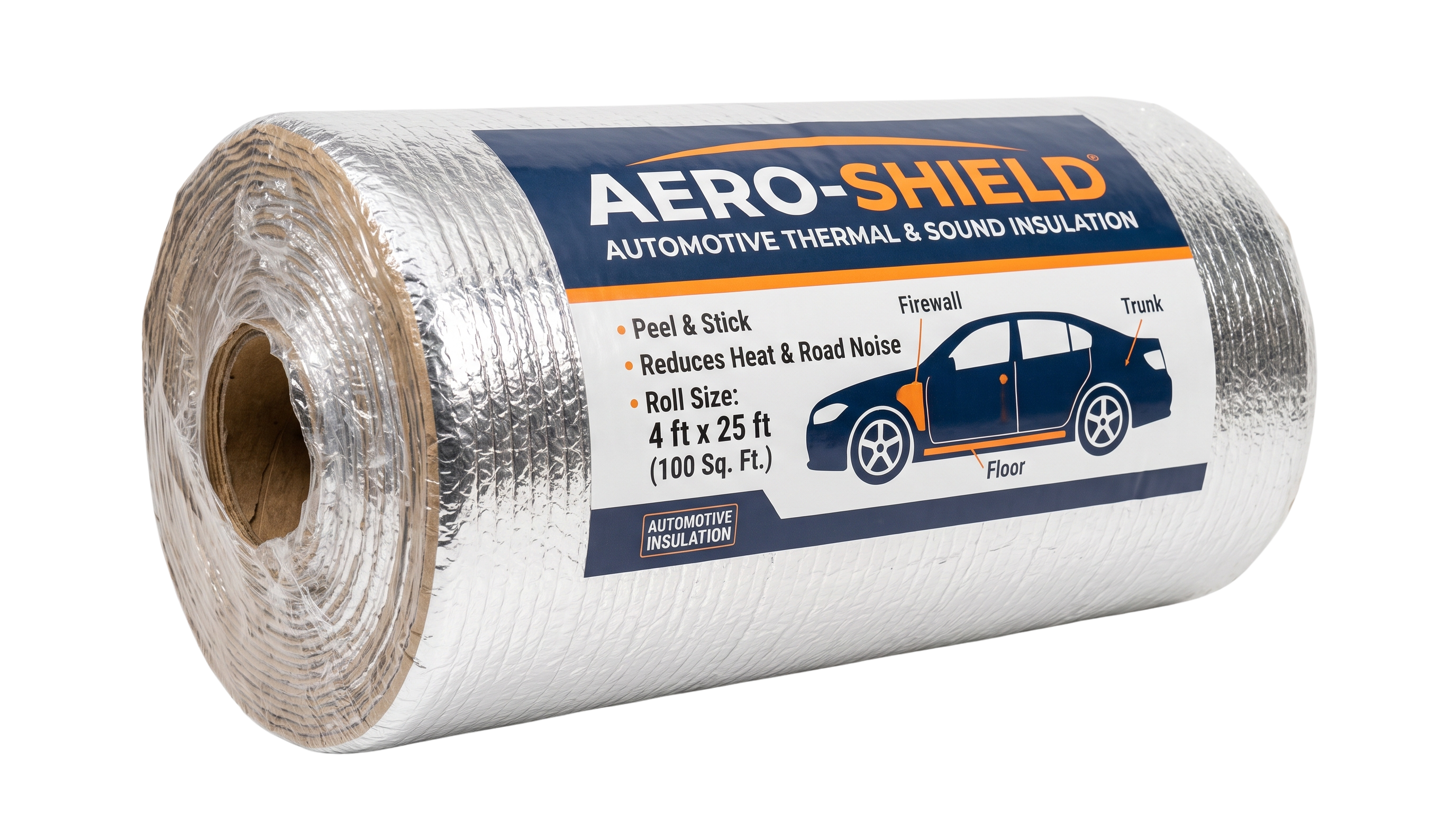 Automotive insulation roll shrink wrapped by Plexpack equipment