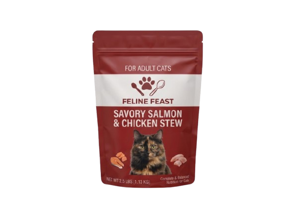 Sealed bag of dry dog food kibble