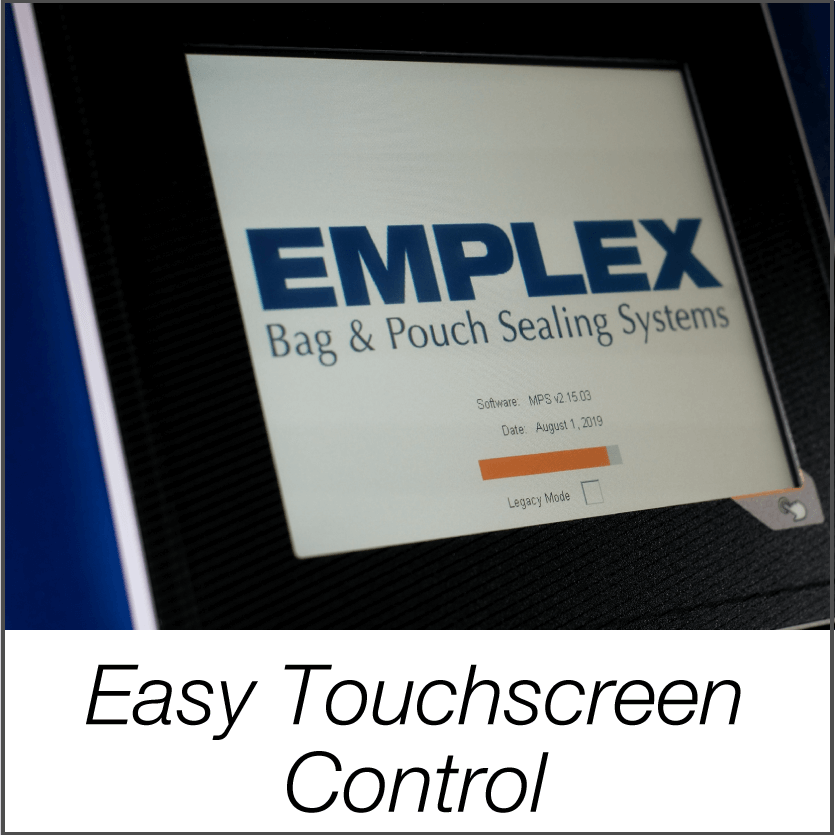 touchscreen control on commercial bag and pouch sealer